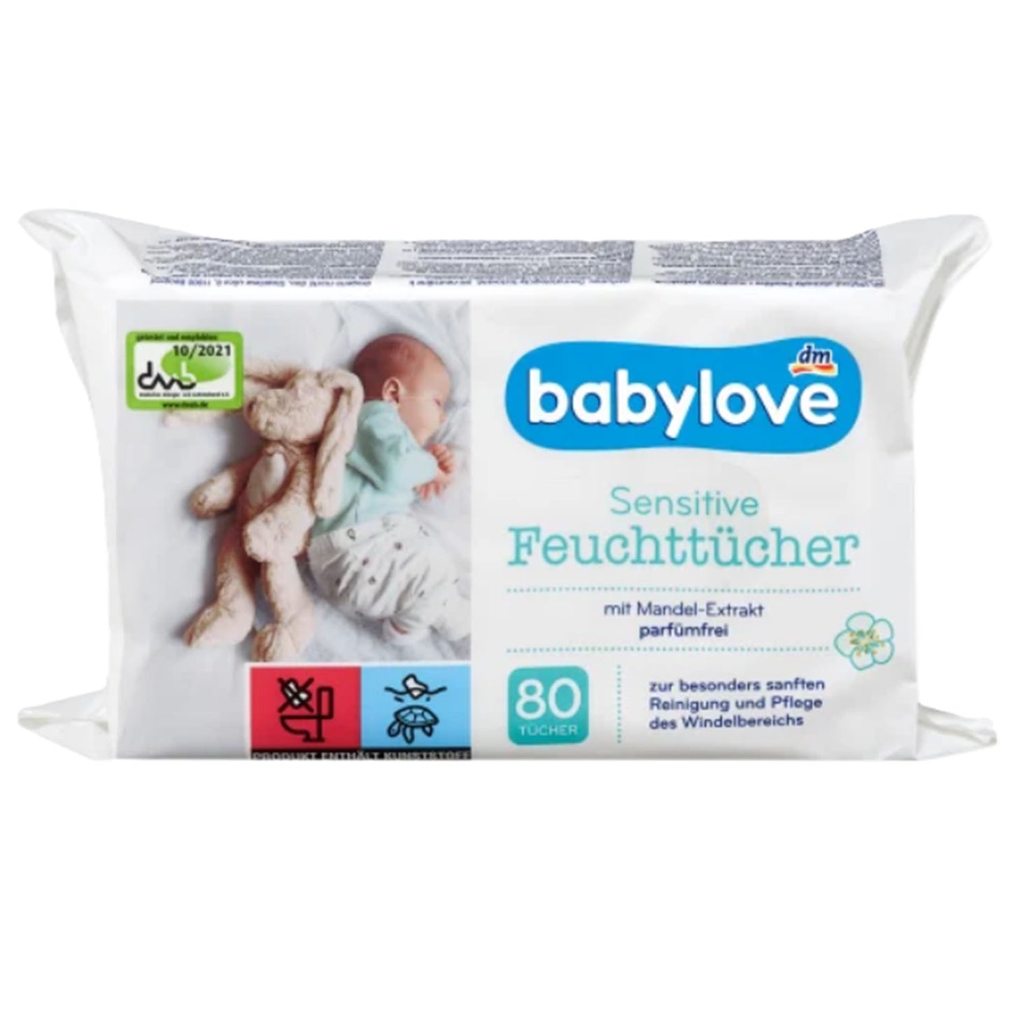 Babylove sensitive Feuchttücher Quattro-Pack (4x80 Tücher)