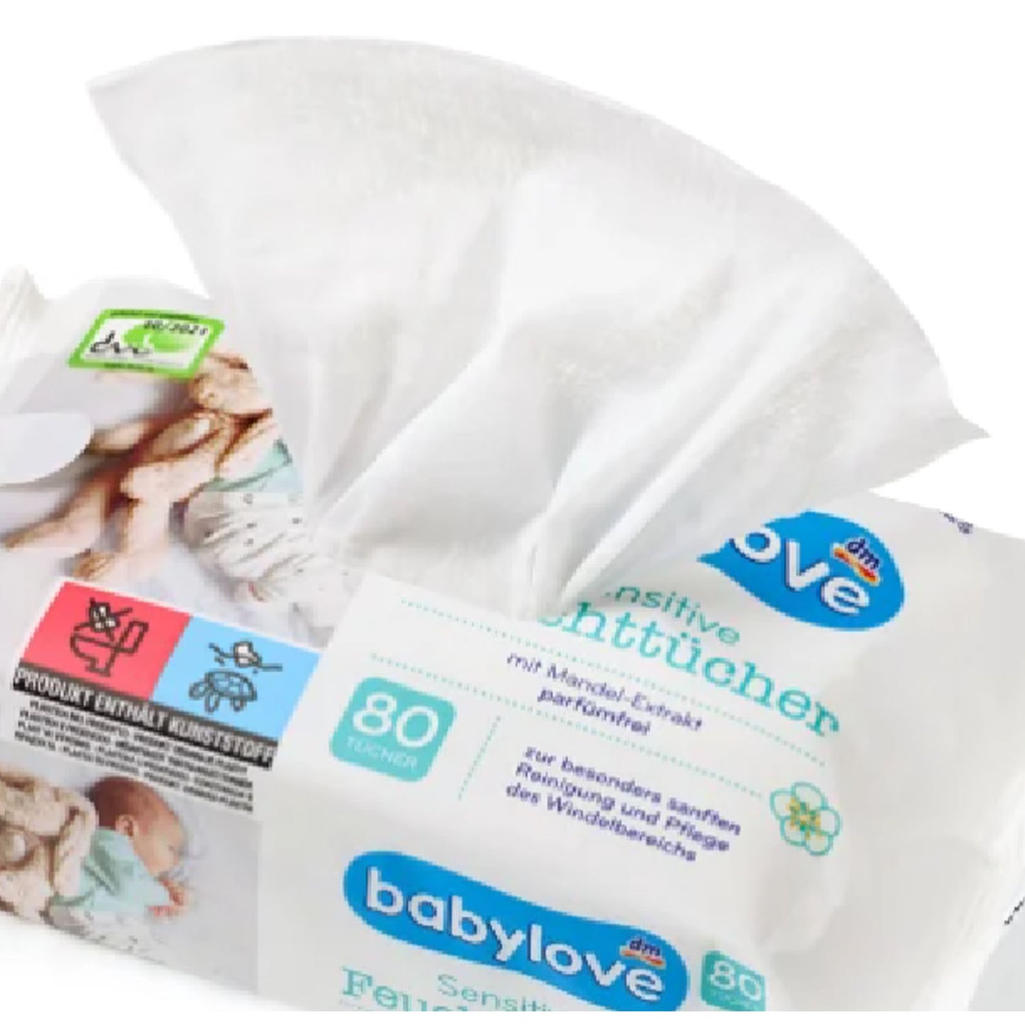 Babylove sensitive Feuchttücher Quattro-Pack (4x80 Tücher)