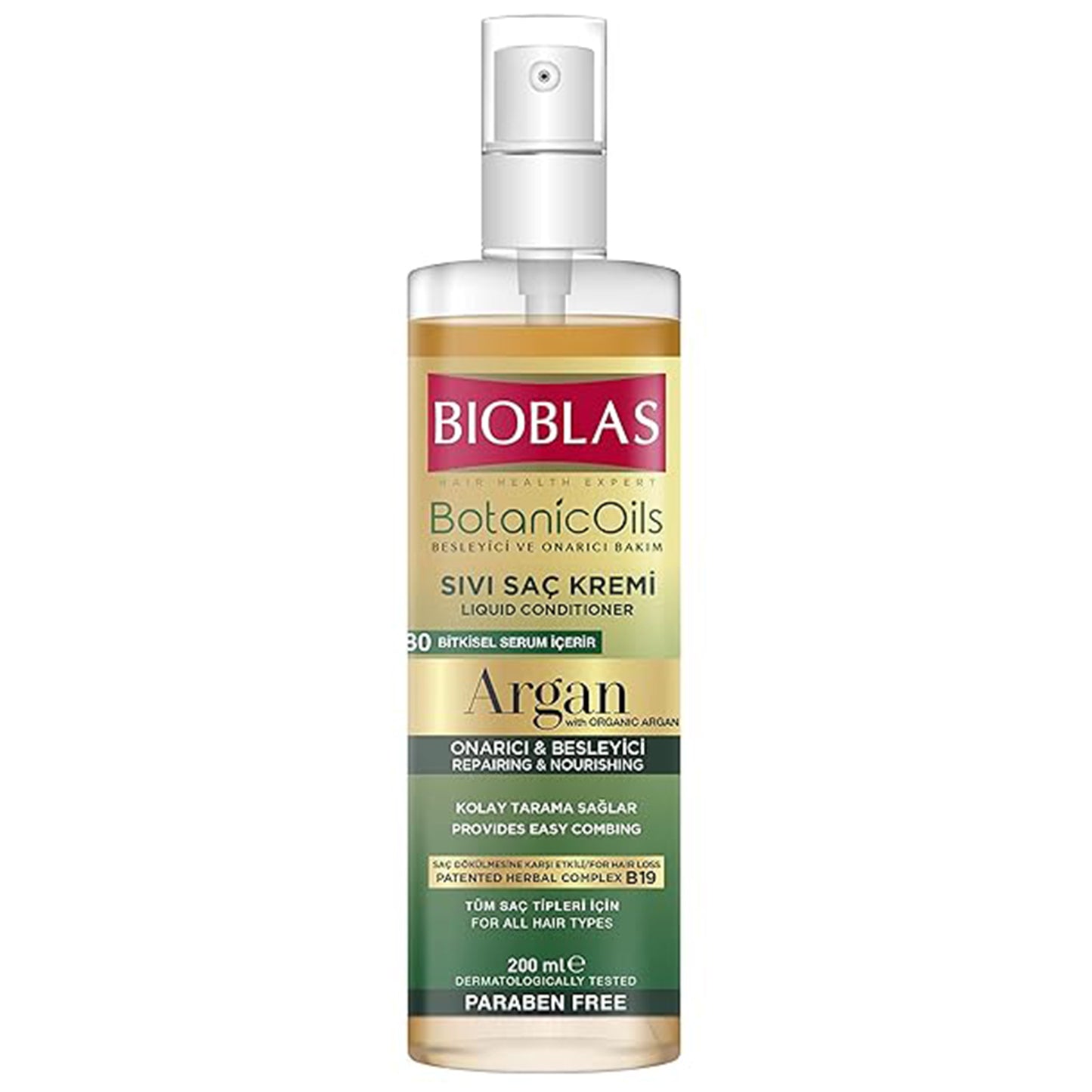 BIOBLAS Argan mit organischem Arganöl Flüssiger Conditioner Spray - Effektiv gegen Haarausfall, und verleiht ihm zusätzlich Glanz 200 ml