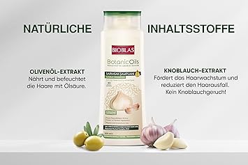 Bioblas Knoblauch Shampoo 500 ml, Geruchlos, Anti Haarausfall Frauen und Männer