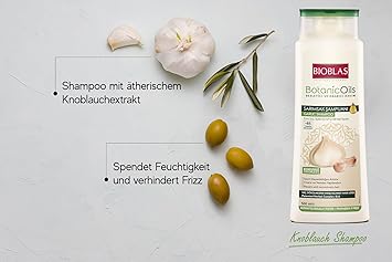 Bioblas Knoblauch Shampoo 500 ml, Geruchlos, Anti Haarausfall Frauen und Männer