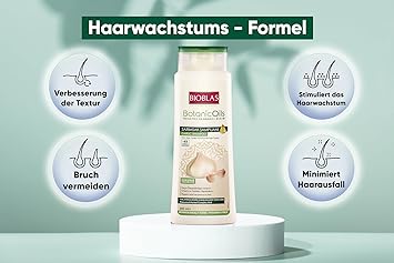 Bioblas Knoblauch Shampoo 500 ml, Geruchlos, Anti Haarausfall Frauen und Männer