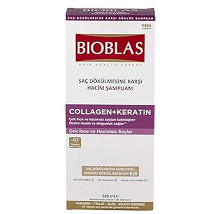 Bioblas Shampoo Collagen + Keratin, Anti Haarausfall Shampoo 360ml