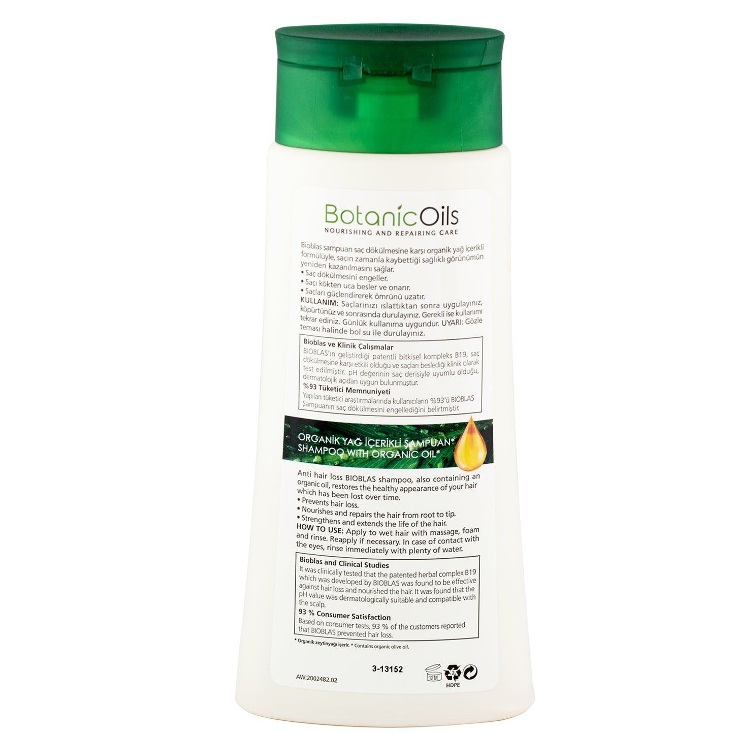 Bioblas Olivenöl Shampoo 360ml , Für Trockenes & Geschädigtes Haar