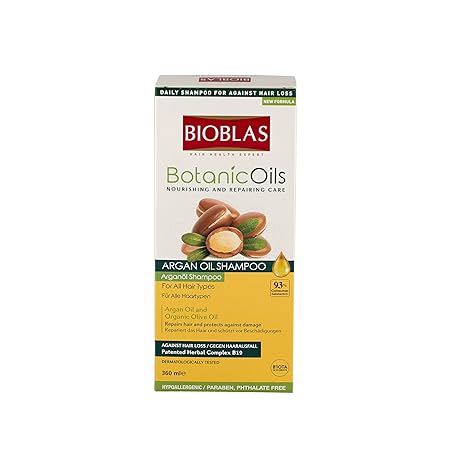 Bioblas BotanicOils Arganöl Shampoo, Anti Haarausfall, 360ml, alle Haartypen