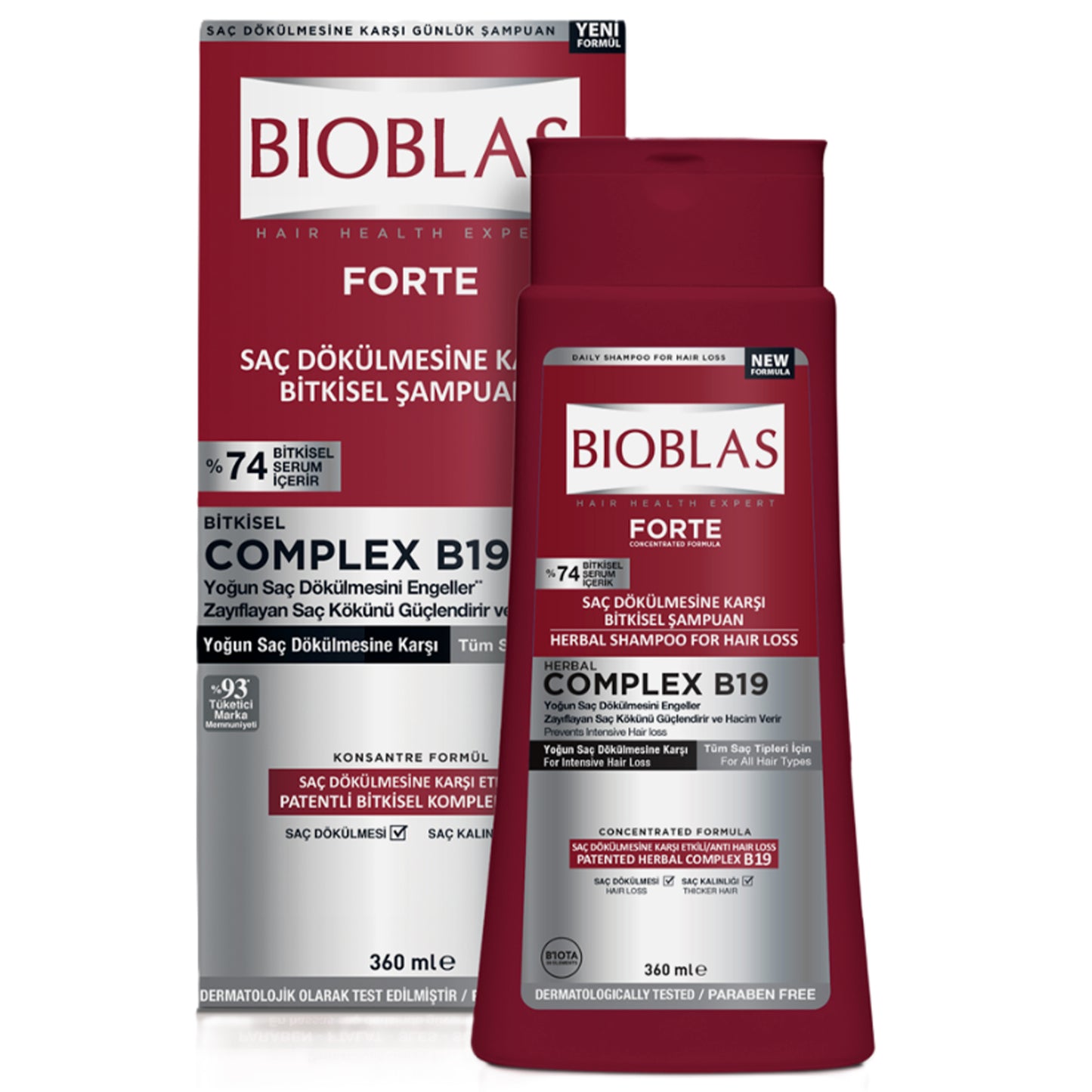 BIOBLAS Forte Pflanzliches Shampoo gegen intensiven Haarausfall 360 ml