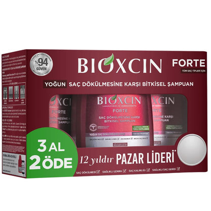 BIOXCIN FORTE Shampoo 3 für 2 - Gegen Intensiven Haarausfall - Wirksam & Schnell - Mit Bio Complex B11 - 3x300ml