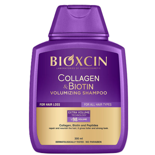 Bioxcin Collagen & Biotin Volumen Shampoo 300ml - Für Dickeres, Stärkeres & Fülligeres Haar - Gegen Haarausfall - Alle Haartypen