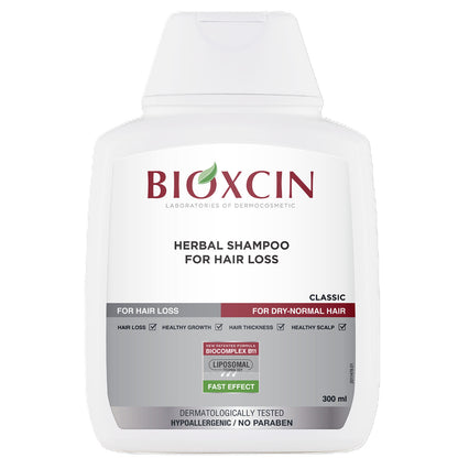 Bioxcin Shampoo gegen Haarausfall | Natürliches Shampoo für Normales & Trockenes Haar (300 ml) | Mit BIOCOMPLEX B11 & Liposomen | Stärkt & Verhindert Haarausfall