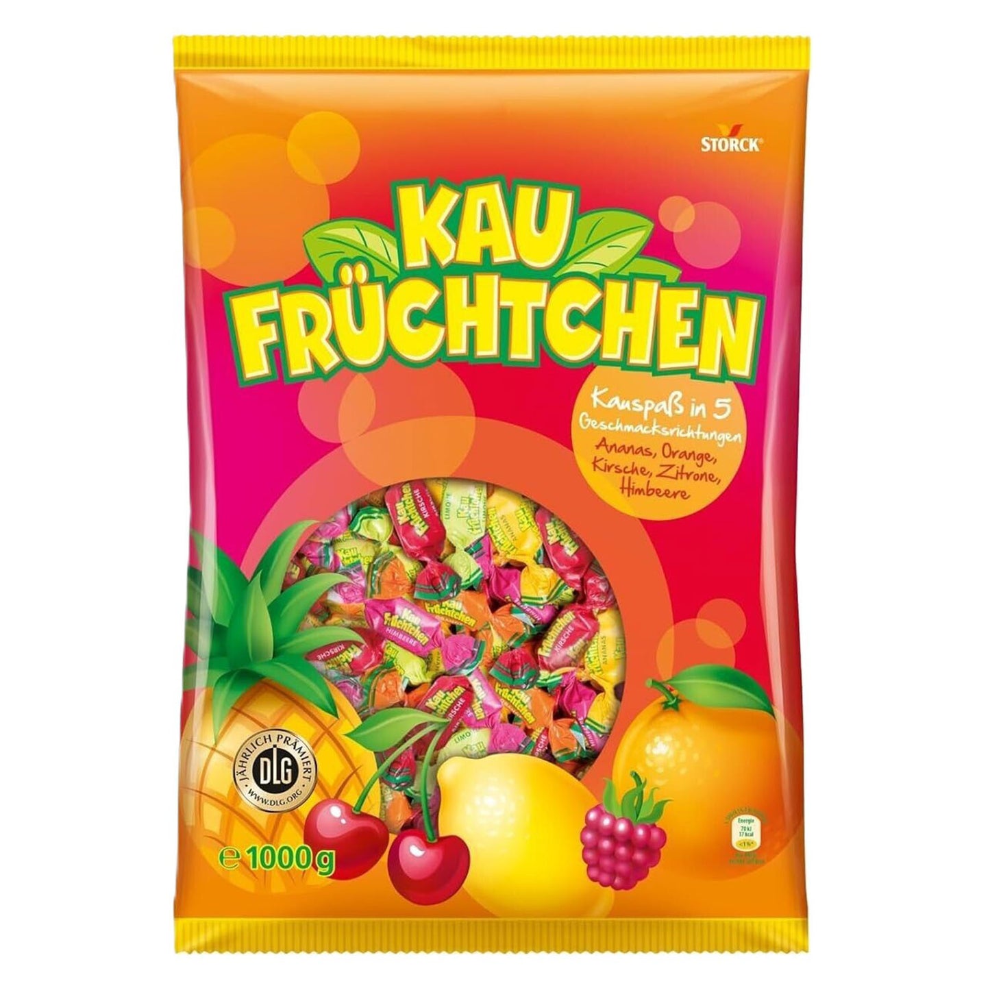 Storck Kau Früchtchen – 1000g Vorratspackung - Kaubonbons