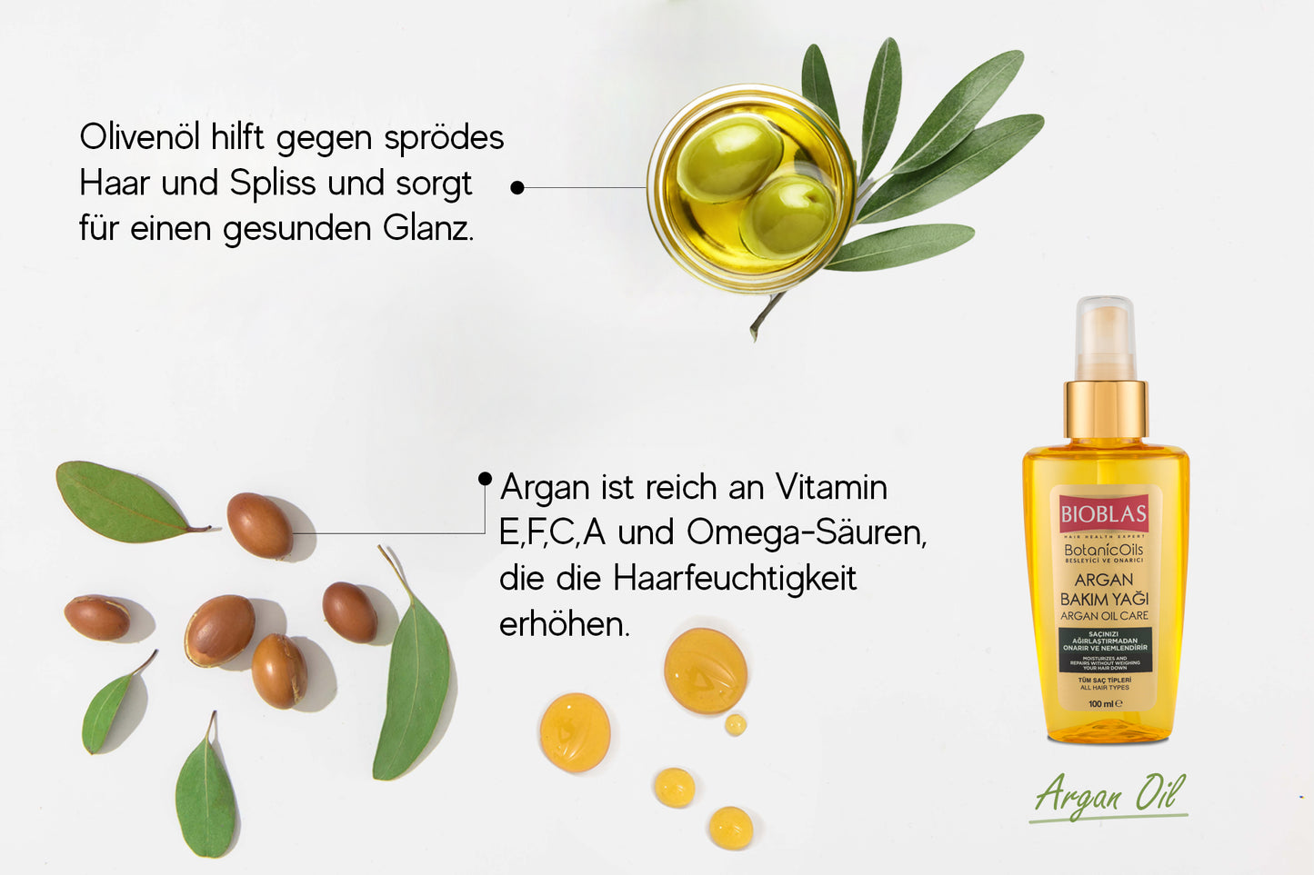 Bioblas Arganöl Reparierendes Haarpflegeöl: Für Tiefenwirksame Reparatur und Glanz 100 ml