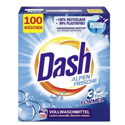 Dash® Alpen Frische Pulver Waschmittel für weiße Wäsche 100 Waschladungen 6kg