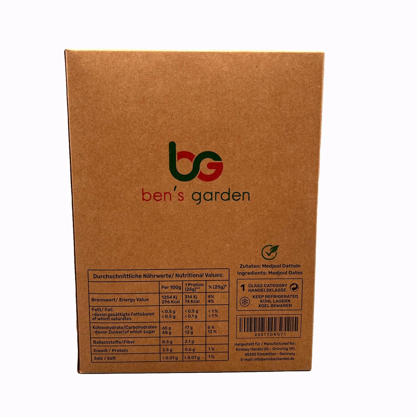 Ben's Garden Premium-Qualität, natürliche Medjoul-Datteln - mit Stein - 500g