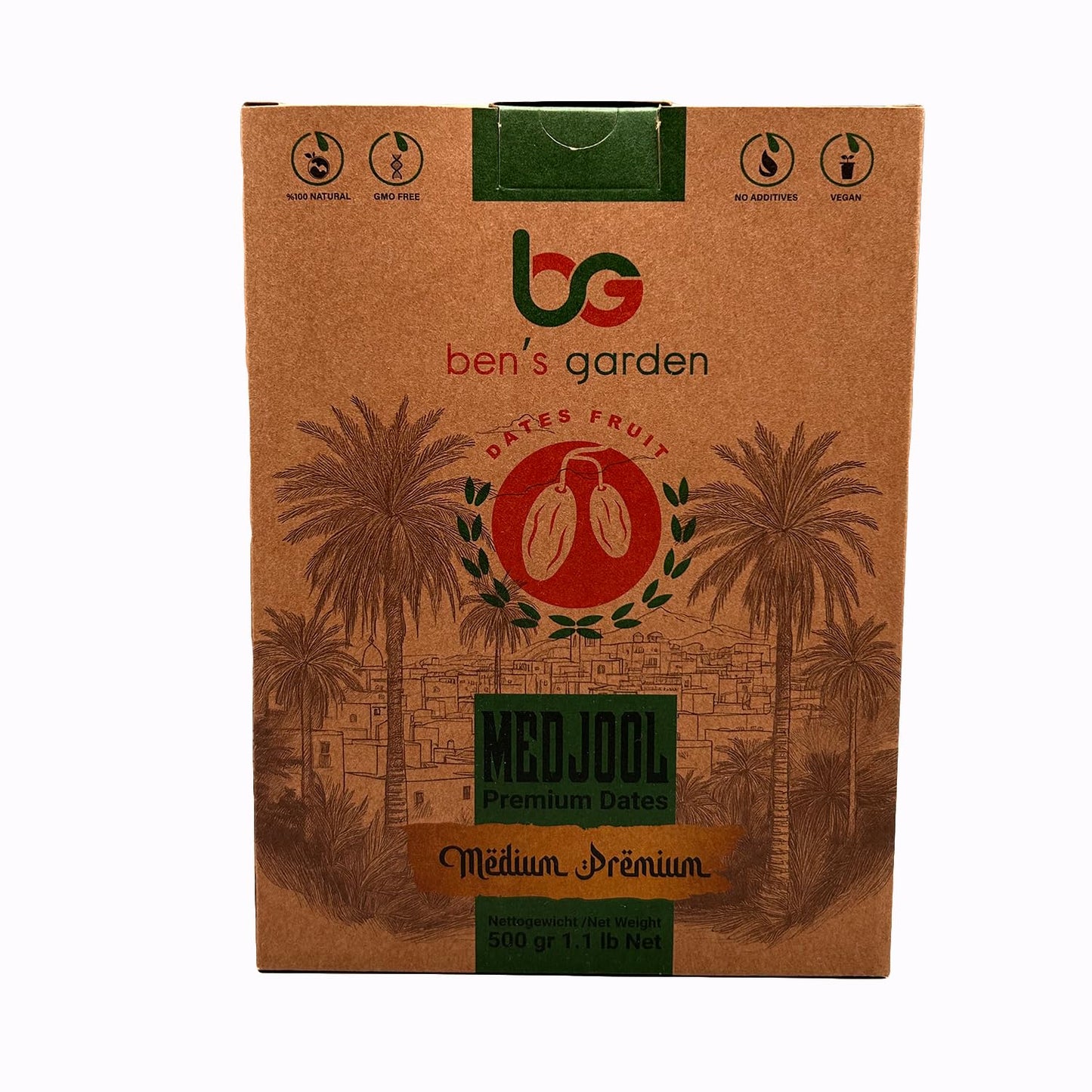 Ben's Garden Premium-Qualität, natürliche Medjoul-Datteln - mit Stein - 500g