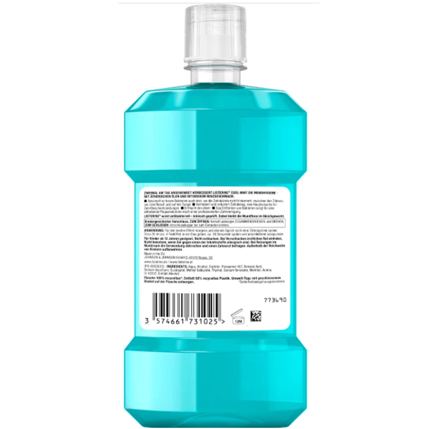 Listerine Cool Mint Mundspülung 500ml - Antibakteriell, Extra Frisch