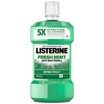 Listerine Fresh Mint Mundspülung 500ml - Antibakteriell, 24 Stunden Schutz