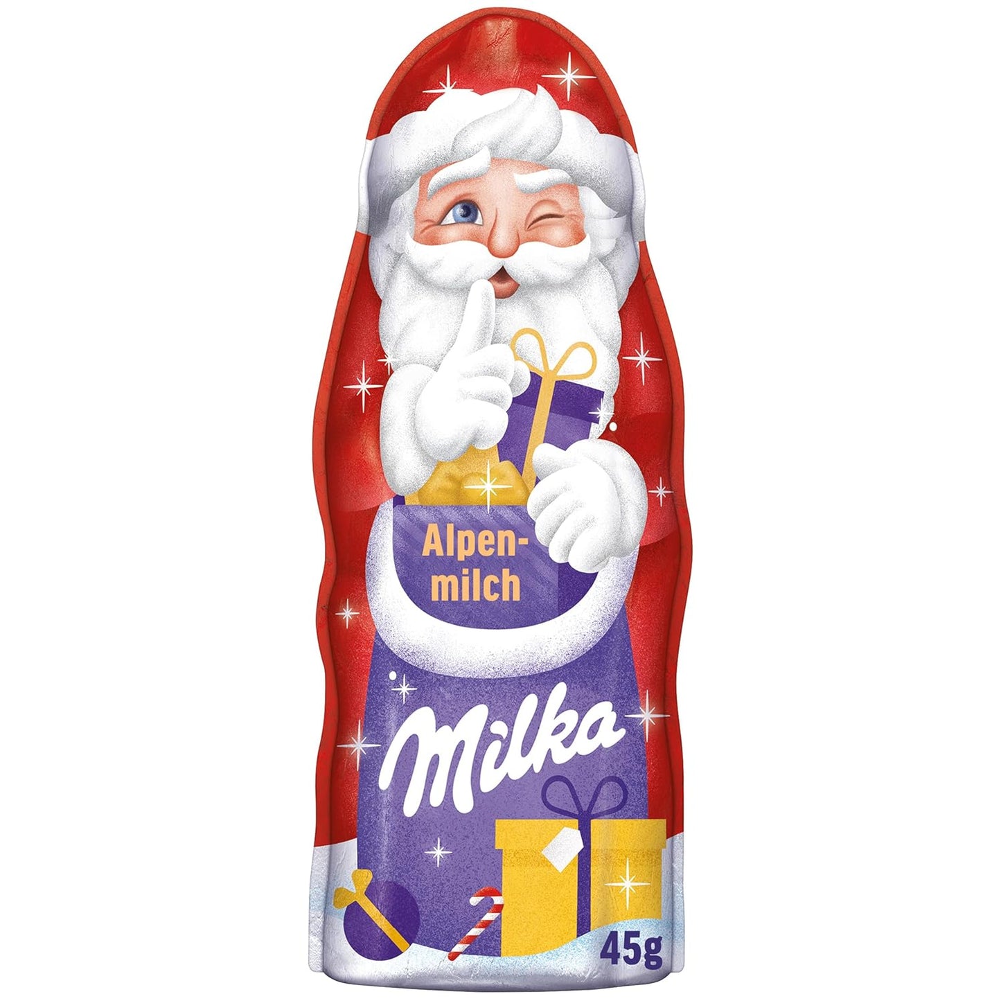 Milka Weihnachtsmann Alpenmilch 24 x 45g Weihnachtsschokolade - 100% Alpenmilch