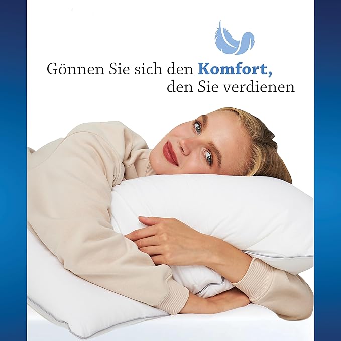 Halley Bedding Premium 3D Mikrofaser Kissen, 100% Baumwolle, 2er Set, Ergonomisch & Stützend, Nacken- & Wirbelsäule Komfort, Atmungsaktiv & Weich