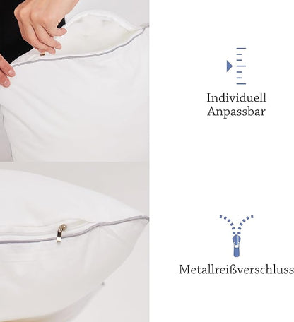 Halley Bedding Premium 3D Mikrofaser Kissen, 100% Baumwolle, 2er Set, Ergonomisch & Stützend, Nacken- & Wirbelsäule Komfort, Atmungsaktiv & Weich